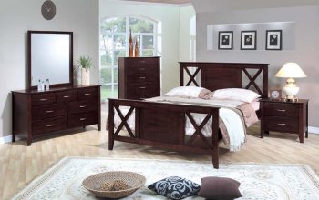 Contemporary Cappuccino Finish Bedroom Set [AMBS-74-4210]