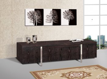 Wenge Finish Modern Entertainment TV Center w/Metal Legs [EFTV-8024]