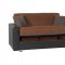 Lego Sofa Bed in Brown Microfiber by Rain w/Optional Items