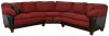 Burgundy Fabric & Black Bicast Modern Sectional Sofa