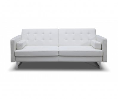 Giovanni Sofa Bed in White Faux Leather by Whiteline