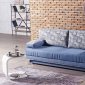 Europa Sofa Bed Convertible in Blue Fabric by Mobista