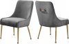 Owen Dining Chair 744 Set of 2 Grey Velvet Fabric by Meridian