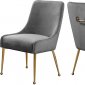 Owen Dining Chair 744 Set of 2 Grey Velvet Fabric by Meridian