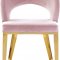 Roberto Dining Chair 765 Set of 2 Pink Velvet Fabric - Meridian