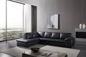 ML157 Sectional Sofa in Black Leather by Beverly Hills [BHSS-ML157 Black]