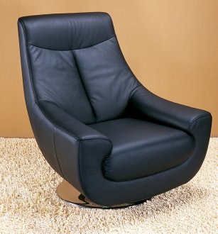 Lori Swivel Chair in Black Leather by Whiteline Imports