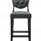 Button Bar Stool Set of 2 in Black Vinyl by Modway