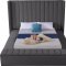 Kiki Upholstered Bed in Grey Velvet Fabric by Meridian