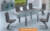 108DT&108CH Dining Table Grey w/Glass Top by American Eagle