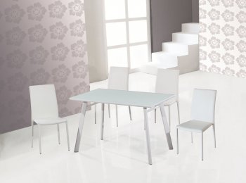 B24 Dining Room Set 5Pc in White by J&M w/DC13 White Chairs [JMDS-B24-White DC13-White]