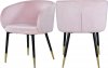 Louise Dining Chair 733 Set of 2 Pink Velvet Fabric by Meridian