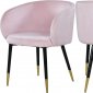 Louise Dining Chair 733 Set of 2 Pink Velvet Fabric by Meridian