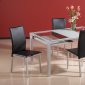 Glass Modern Dining Table w/2 Hanging Shelves & Optional Chairs