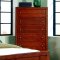 Cherry Finish Modern Bedroom w/Decorative Metal Hardware