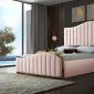 Jolie Bed in Pink Velvet Fabric by Meridian w/Options