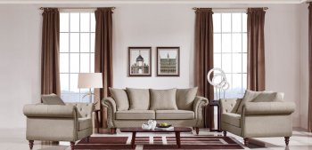 Nadine Sofa Set 3Pc MB-1769 in Beige Fabric by VIG [VGS-Nadine MB-1769 Beige]