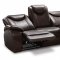 Dark Brown Contemporary Elegant Living Room W/Recliner Seats