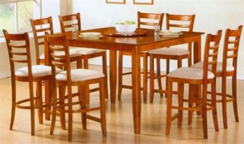 Cherry Finish Counter Height Contemporary Dinette w/Lazy Susan [CRDS-94-100578]