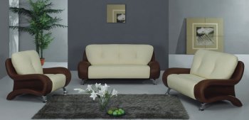 Two-Tone Leather Living Room Set with Metal Legs [PKS-S388-B]