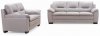 Emma 435003 Sofa & Loveseat in Light Grey Leather by New Spec