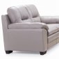 Emma 435003 Sofa & Loveseat in Light Grey Leather by New Spec