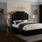 Hugo Bed in Black Velvet Fabric by Meridian