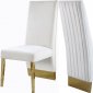 Porsha Dining Chair 755 Set of 2 Cream Velvet Fabric by Meridian