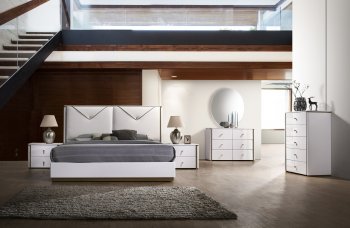 Lucera Bedroom by J&M in White w/Optional Casegoods [JMBS-Lucera]