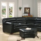 Black Full Bonded Leather Sectional Sofa w/Optional Ottoman