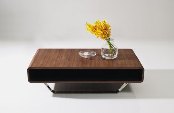 136A Coffee Table in Walnut by J&M w/Chrome Legs [JMCT-136A Walnut]