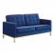 Loft Sofa in Navy Velvet Fabric by Modway w/Options