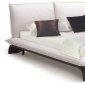 White Full Leather Elegant Contemporary Bed