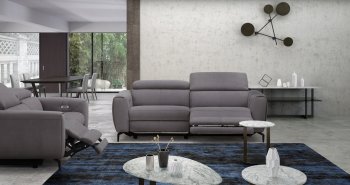 Lorenzo Power Motion Sofa in Grey Fabric by J&M w/Options [JMS-Lorenzo Grey]