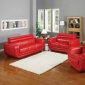 Red Bonded Leather Modern Sofa & Loveseat Set w/Options