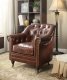 Aberdeen Chair 53627 in Dark Brown Top Grain Leather by Acme