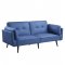 Nafisa Adjustable Sofa & Ottoman LV00823 in Blue Fabric by Acme