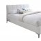 Leona Upholstered Platform Bed in White by J&M