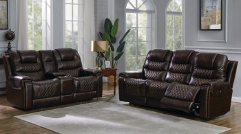 North Power Recliner Sofa 650401PP in Dark Brown by Coaster [CRS-650401PP-North]