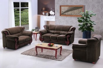 7981 Sofa & Loveseat in Chocolate Fabric by American Eagle [AES-7981 Chocolate Champion]