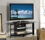 Black Finish Modern TV Stand w/Shelves