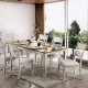 Brigid 7Pc Dining Set CM3858T in Antique White & Dark Oak