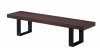 Block Bench in Dark Walnut by J&M w/Black Steel Legs