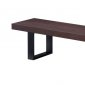 Block Bench in Dark Walnut by J&M w/Black Steel Legs