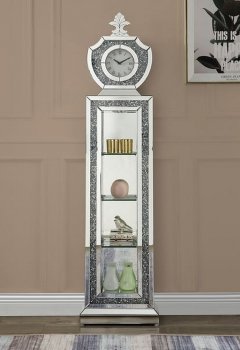 Noralie Grandfather Clock AC00351 in Mirror w/LED by Acme [AMGC-AC00351 Noralie]