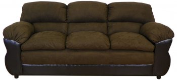 Java Fabric and Vinyl Modern Loveseat & Sofa Set w/Options [PMS-6450-Java]