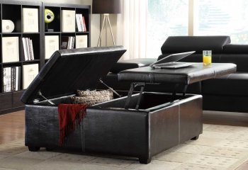 Synergy Cocktail Ottoman 4727PU in Dark Brown by Homelegance [HEO-4727PU Synergy]