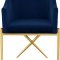 Xavier Dining Chair 763 Set of 2 Navy Velvet Fabric by Meridian