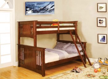 CM-BK602F-OAK Spring Creek I Twin/Full Bunk Bed in Oak [FAKB-CM-BK602F-OAK Spring Creek]