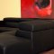 Oversized Modern Black Leather Sectional Sofa